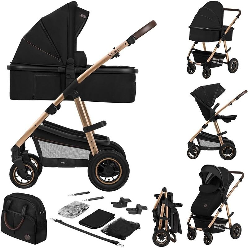 طاقم عربة ونوامة AMBER PLUS 2IN1 من ليونيلو BLACK SILVER